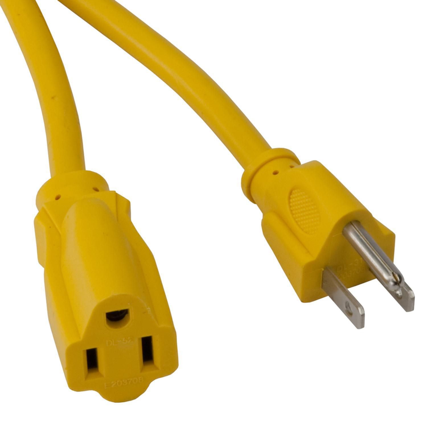 Bayco Contractor Grade Single Tap Extension Cord - 100 ft single-tap -  yellow 16 gauge/3 conductor cord, 1 each, sold by each 