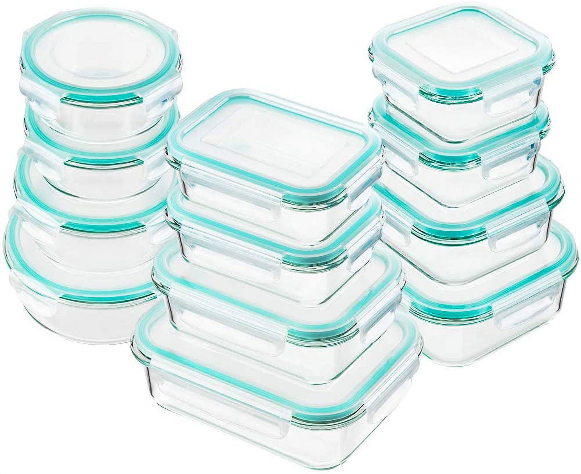 Bayco Glass Food Storage Containers with Lids, [24 Piece] Glass