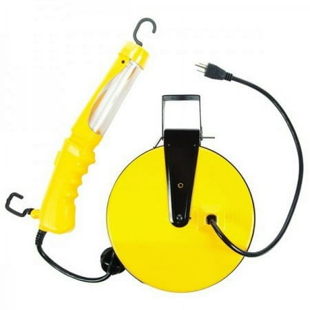 Bayco SL821 - Angle Fluorescent Work Light - 40 16/3 With Tap On Metal Retractable Reel