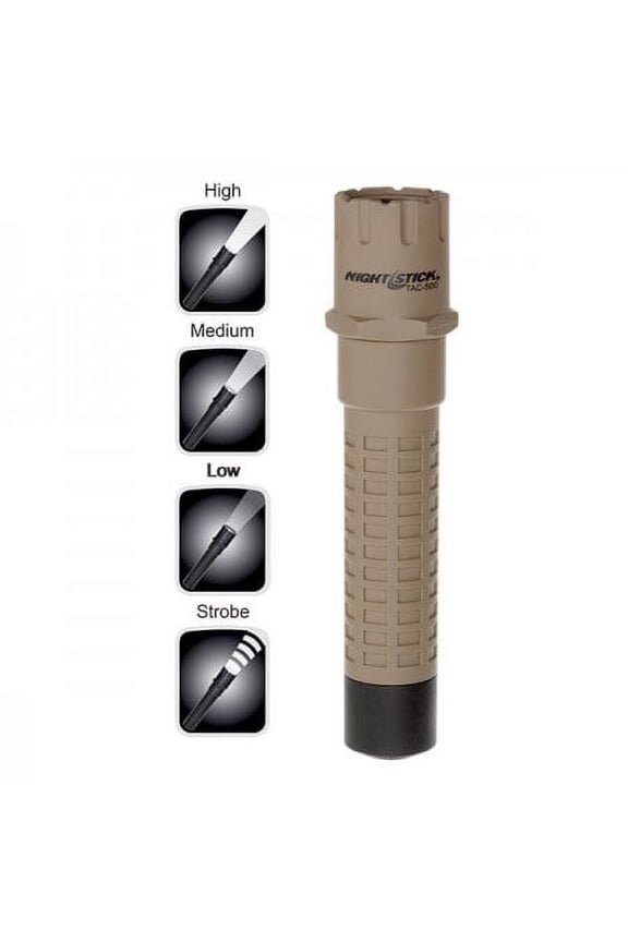 TAC500TLB - Tan Tactical Polymer LED Flashlight - Rechargeable - Multi-Function - Light