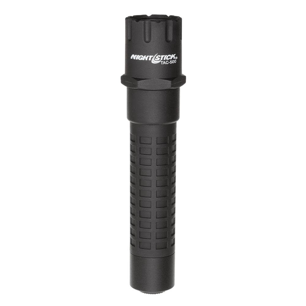 Nightstick TAC-500B Polymer Multi-Function Tactical Rechargeable LED Flashlight with Lithium-Ion Battery and AC & DC Power Supply, 200 High Lumens, IP-X7 Waterproof, Black