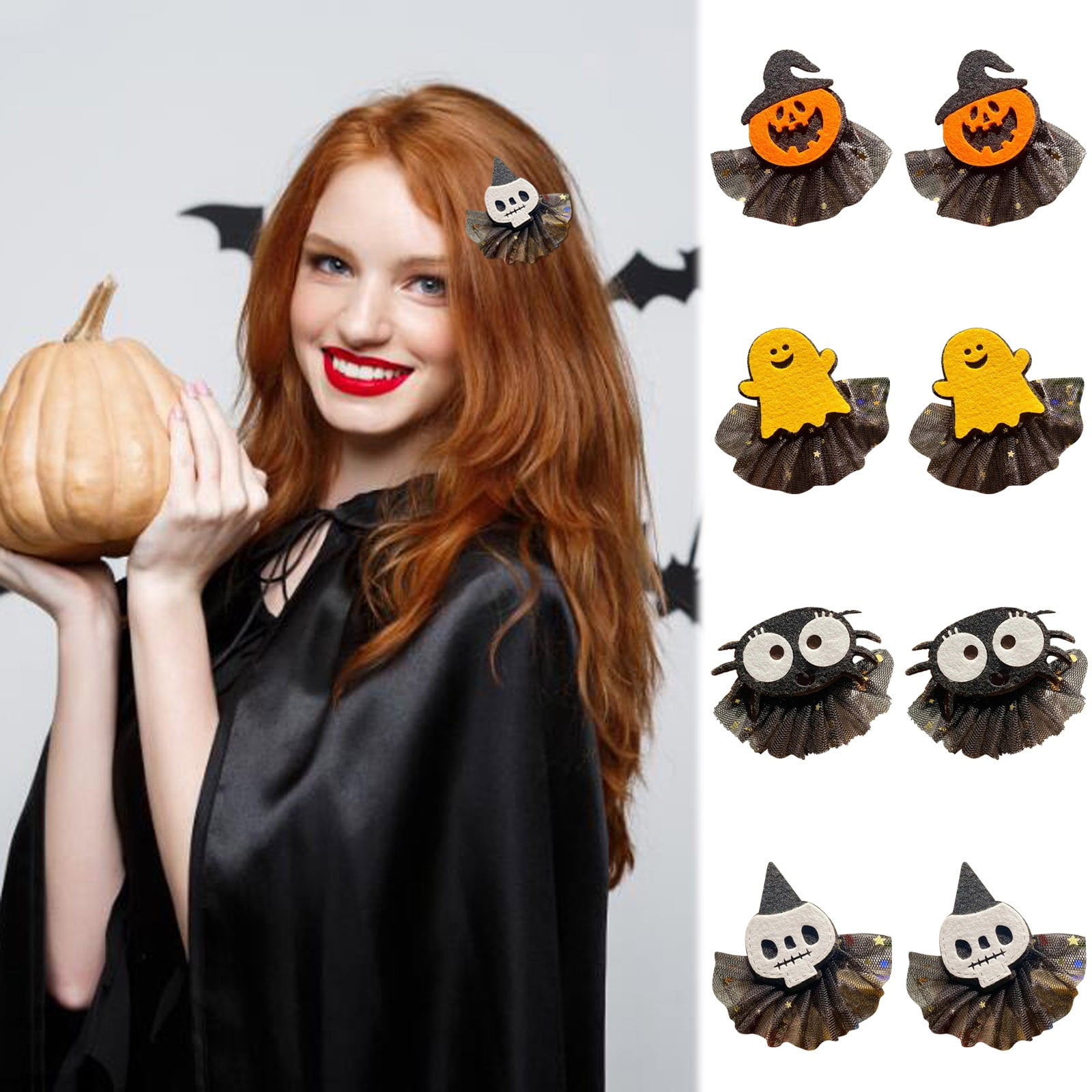 Baycosin 8 Piece Party Hair Accessories Set Mesh Skirt Hair Clips Festive Decorations Dress Up