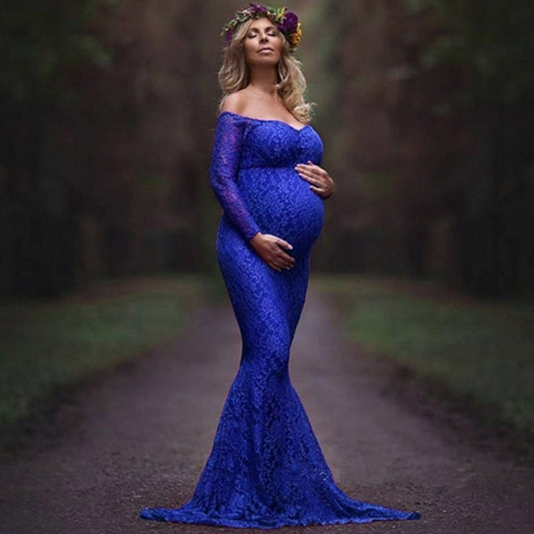 Maternity strapless shoulder photoshoot dress discount