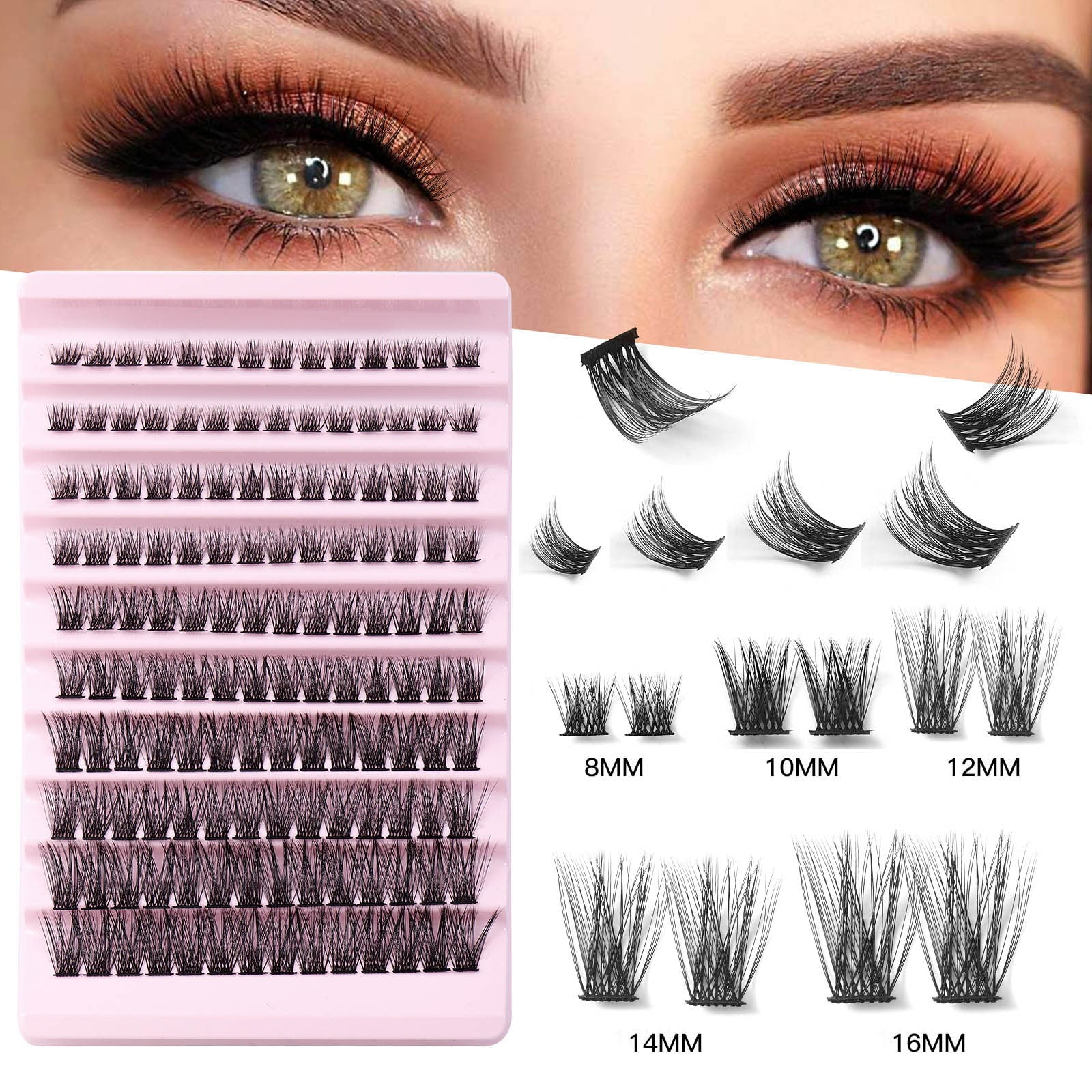 Wimpern Extensions Set Natural 10–16 Mm – Inkl. 3D-100D Wimpern, Kleber & Pinzette Für DIY-Verlängerungen