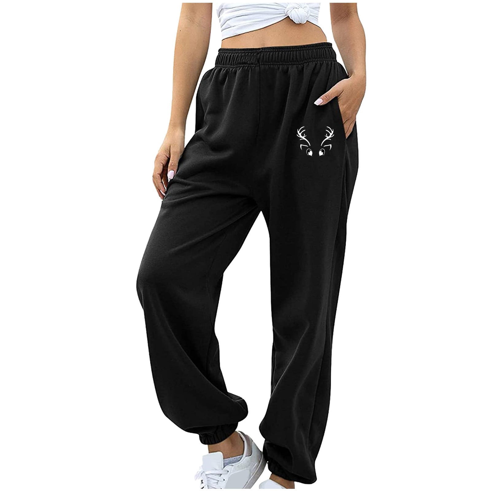 Baycosin Women's Bottom Sweatpants Joggers Pants Workout High Waisted ...