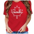 thumbnail image 1 of Baycosin Womens Canada Shirts Canada Day Flag Short Sleeve Maple Leaf Tee Top, 1 of 4