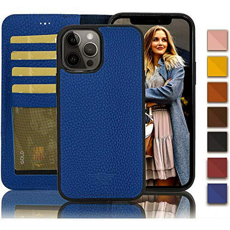 Bayelon Genuine Leather Wallet Case for iPhone 12 Pro Max