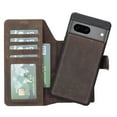 thumbnail image 1 of Bayelon Google Pixel 7 Case, Full Grain Leather Wallet Case, [2in1], Detachable Magnetic Flip Cover with Card Slots, Kickstand, Google Pixel 7 Case Compatible with Wireless Charge (Dark Brown), 1 of 1