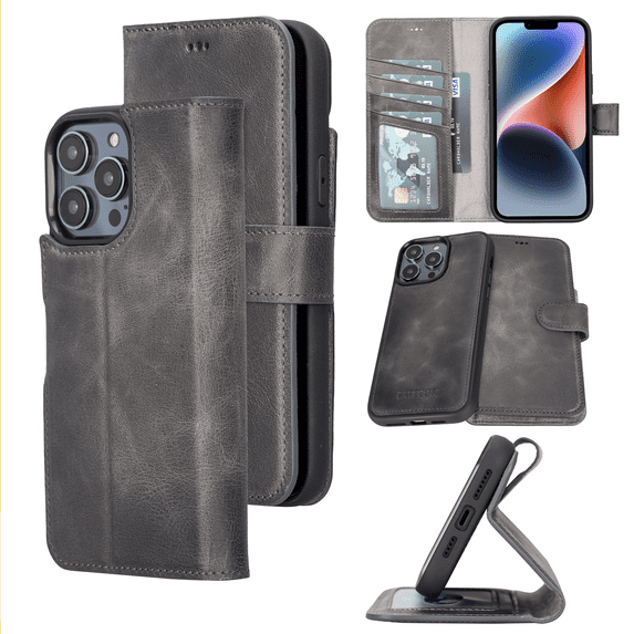 Bayelon iPhone 14 Pro Max Wallet Case, Leather iPhone 14 Pro Max Case with MagSafe