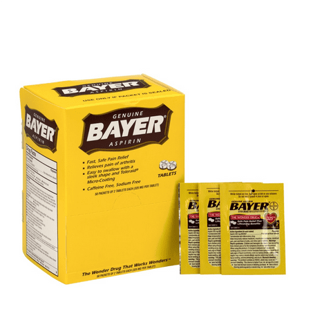Bayer, ACM12408, Aspirin Single Dose Packets, 50 / Box