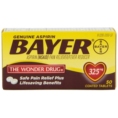 Bayer Aspirin Pain Reliever/Fever Reducer, 325mg, 50 count