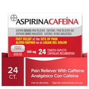 Aspirina Cafeína, Aspirin Plus Caffeine Pain Medicine, 24 Count