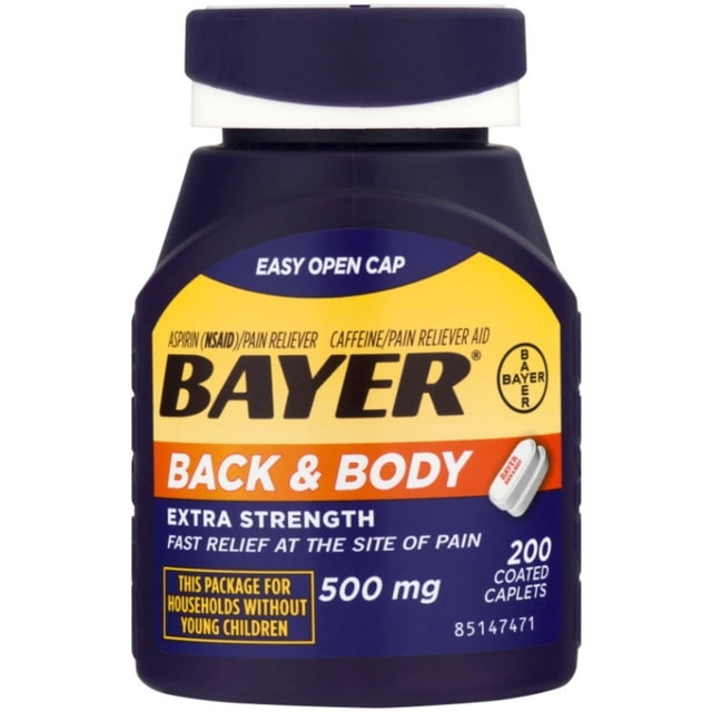 Free Shipping! Bayer Aspirin, Back &amp; Body, 500 mg, Coated Tablets, 200 ...