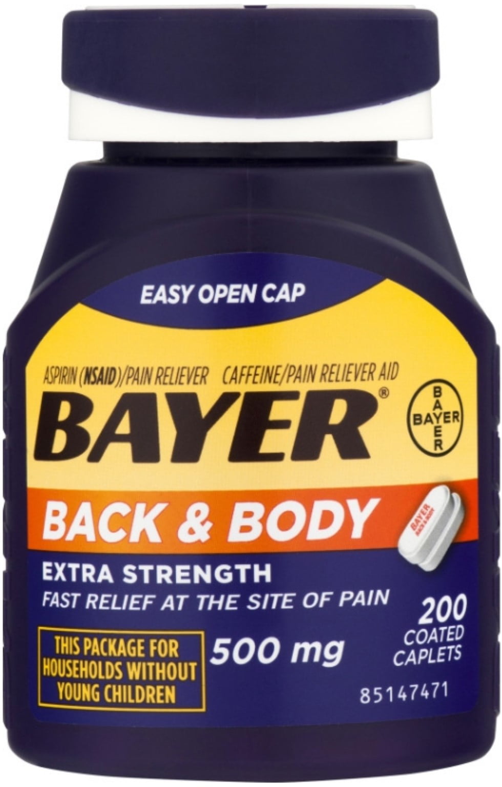 Bayer Back And Body For Headache Bayer Back & Body Extra Strength Aspirin/Pain Reliever Coated Caplets