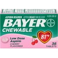 thumbnail image 1 of Bayer Chewable Low Dose 'Baby' Aspirin 81 mg Tablets Cherry 36 Tablets (Pack of 2), 1 of 7