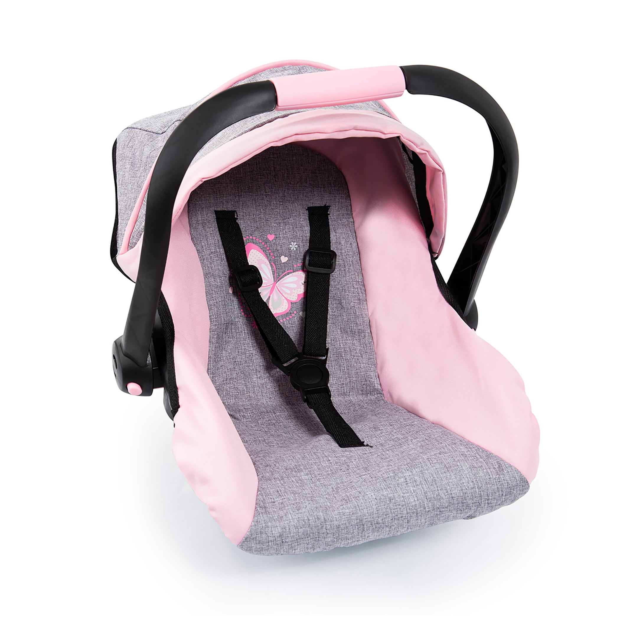 Bayer Car Seat with Canopy Ergonomic Handle Doll Accessories Multicolor Butterfly 16.53