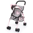 thumbnail image 1 of Bayer Design Butterfly Doll Stroller, Pink and Grey, 1 of 6