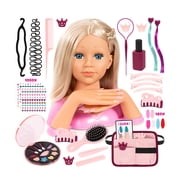 Bayer Design Charlene Magic Nails - Blonde - Doll Styling Head, 10.5" Tall Bust, Movable Hands, Design Makeup-Hair-Nails, Beauty & Salon Toy, Kids 3+