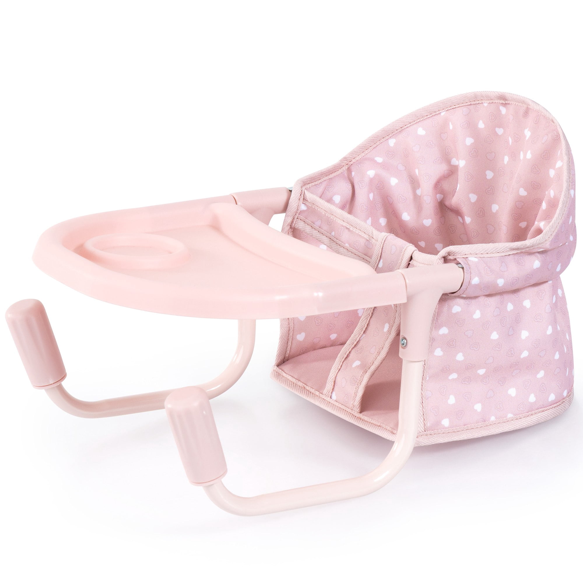 Bayer Design: Doll Table Seat - Soft Pink & Polka Dot - Attach To Table, Dining Tray, Feeding Center, Foldable, Toy Accessory Fits 18" Dolls, Kids 3+
