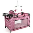 thumbnail image 1 of Bayer Design: Doll Travel Multi-Bed - Pink & White Stars - Playpen Care Center, Built-In Highchair & Mobile, Toy Accessory For Dolls Up to 18", Kid 3+, 1 of 7