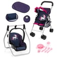 thumbnail image 1 of Bayer Design Dolls: 11 Piece Stroller Set - Navy, Pink, Hearts, Unicorn - Swing, Bag, Changing Mat, Feeding Accessories For Dolls, Kids Toy, Ages 3+, 1 of 7