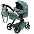thumbnail image 1 of Bayer Design Dolls: Pram Xeo: Stars Green & White - Matching Handbag, Adjustable Handle, For Dolls Up To 20", Ages 3+, 1 of 8