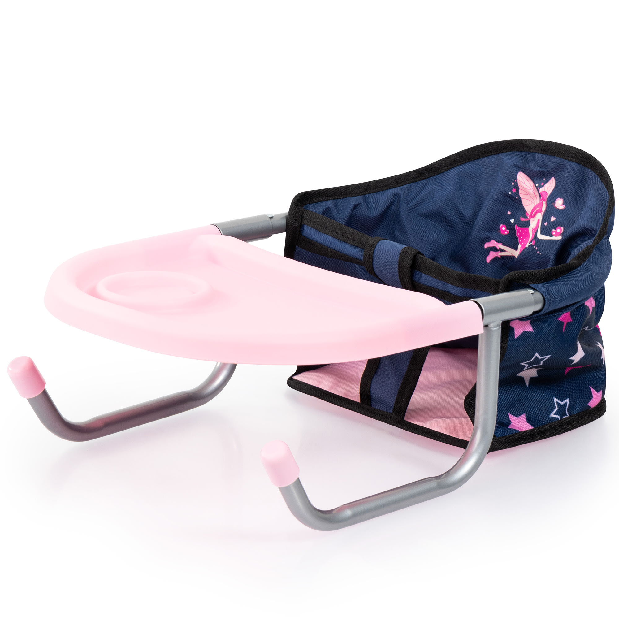 Bayer Design Dolls: Table Seat - Navy, Pink, Stars, Fairy - Accessory For Dolls Up To 18", Attaches To the Table, Folding Design, Kids Toy, Ages 3+