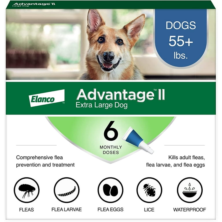 Bayer K9 Advantix II Flea Tick and Mosquito Prevention for X Large Dogs Over 55 lb 6 doses