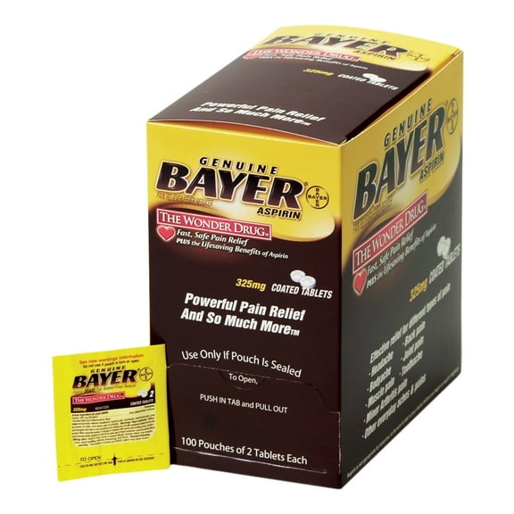 Bayer Pain Relief 325 mg Aspirin Tablet, 100 per Box