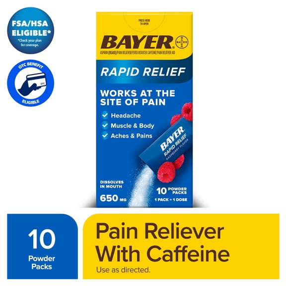 Bayer® Rapid Relief, Fast Acting Headache Relief, Muscle and Body Pain Reliever, 10 count