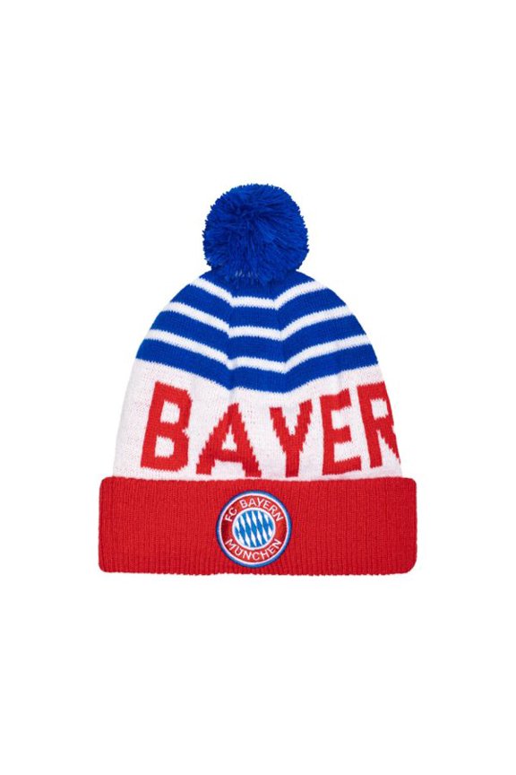 Fan Ink Bayern Munich Olympia Pom Beanie, Acrylic, Adult OSFM, 1-Pack