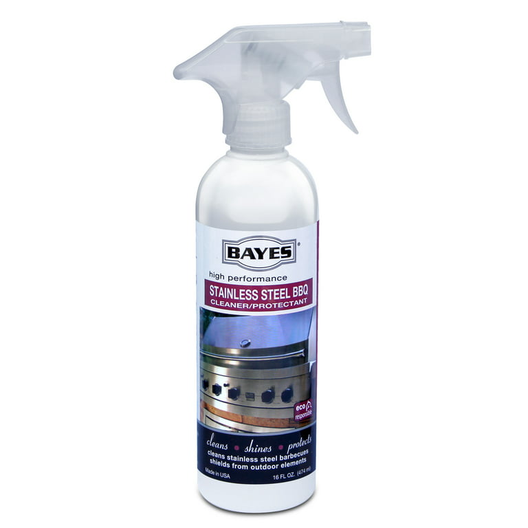Bayes Stainless Steel BBQ Grill Cleaner External Stainless Steel Surface  Cleaning Spray 16 oz 2 Pack