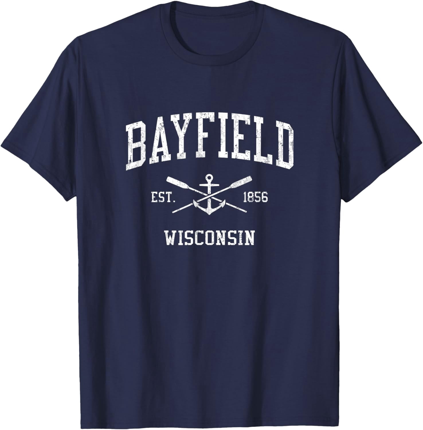 Bayfield WI Vintage Oars Anchor Design T-Shirt - Walmart.com