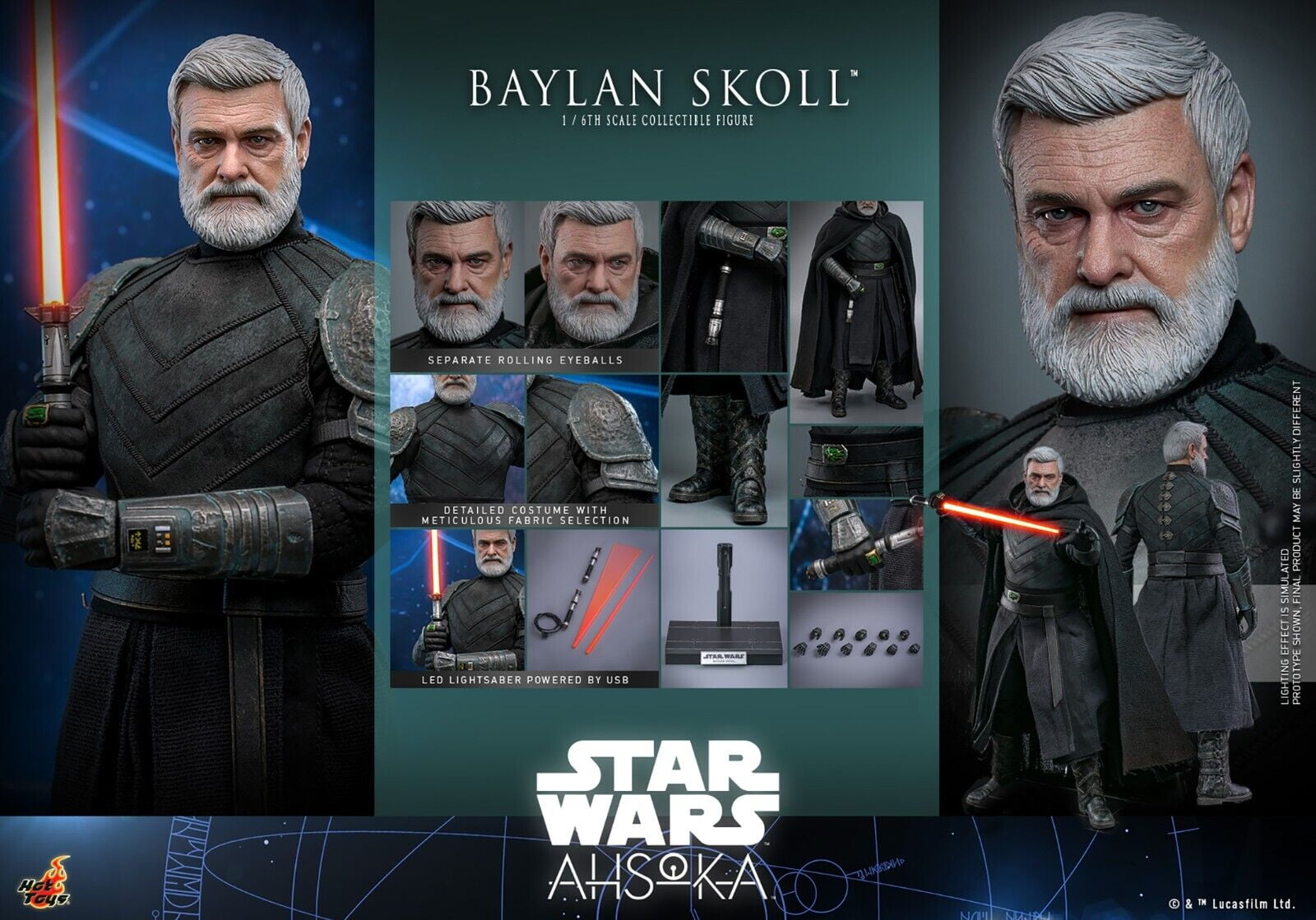 Baylan Skoll 1: 6 Scale Star Wars Ahsoka Hot Toys #913202 Pre-Sale ...