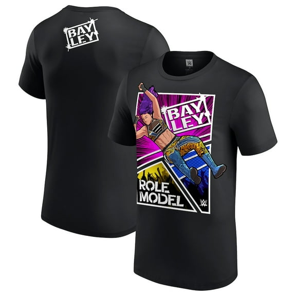Bayley Role Model Elbow Drop T-Shirt - Black,Black Color,Size 3XL