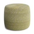 thumbnail image 1 of Bayley Transitional Round Braided Pouf in Muted Yellow and Natural Cotton, 1 of 5