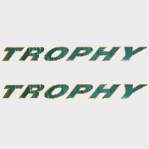 Bayliner Boat Brand Decals | Trophy 44 x 4 1/4 Inch Gold Green (Pair)