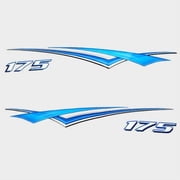 Bayliner Boat Hull Graphic Decals | 175 Metallic Blue Stickers Kit