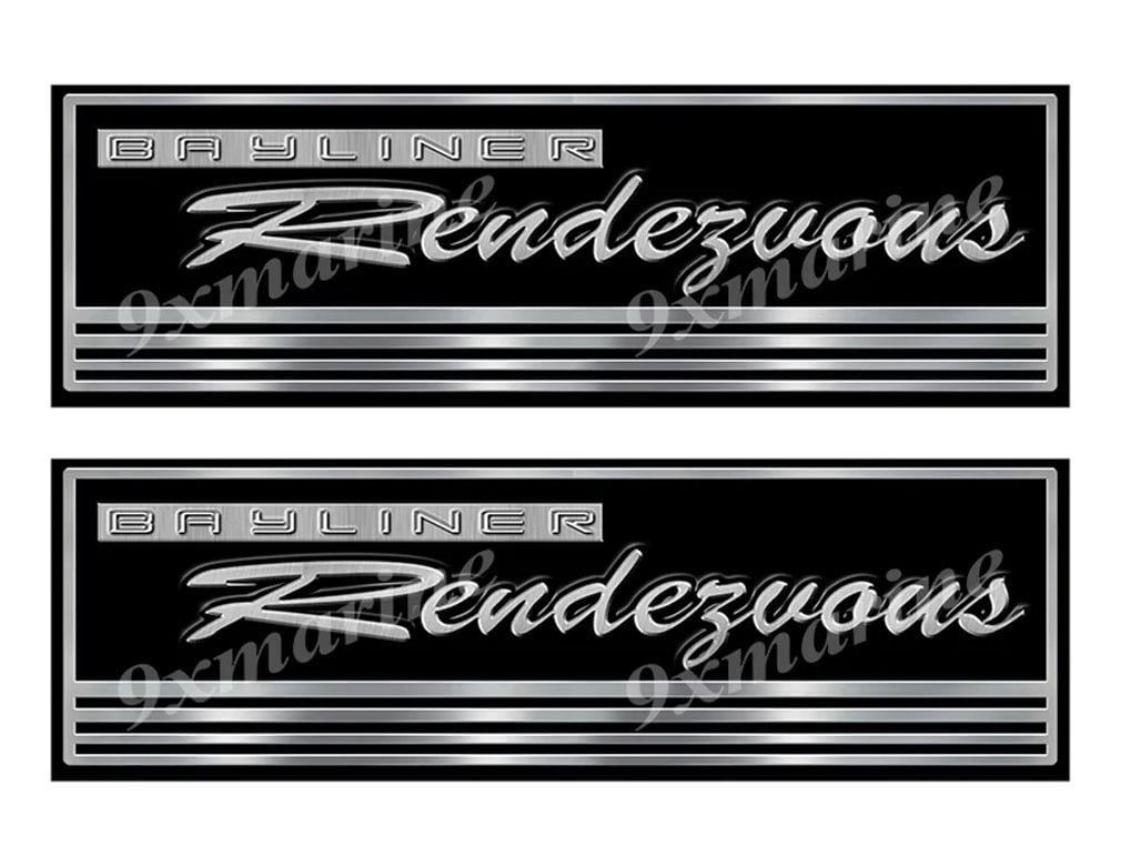 Bayliner Rendezvous Custom Stickers - 10 inch long set. Remastered Name Plate