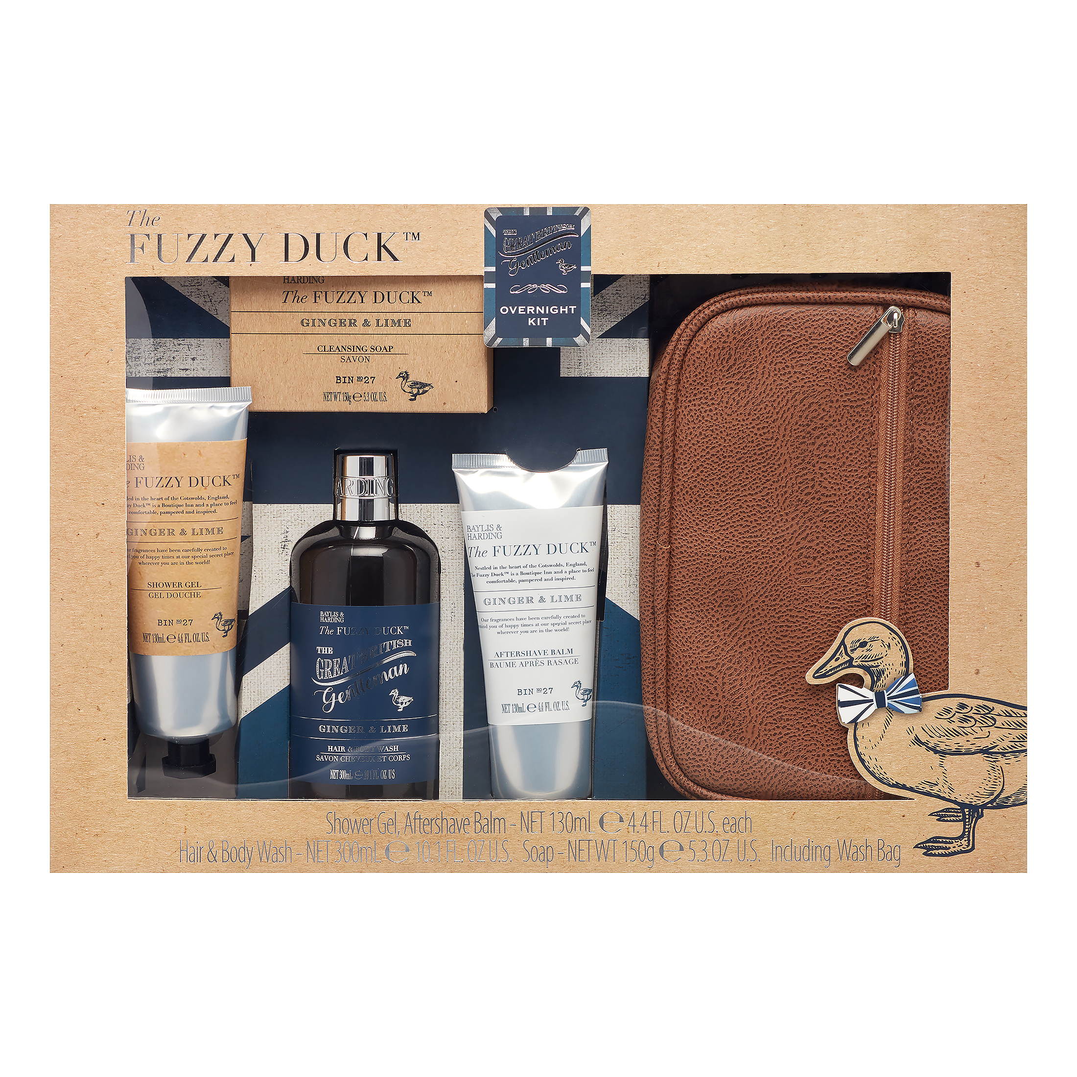Baylis & Harding The Fuzzy Duck Ginger and Lime Collection Great British Gentlemen Overnight Kit Gift Set for Men - image 1 of 7