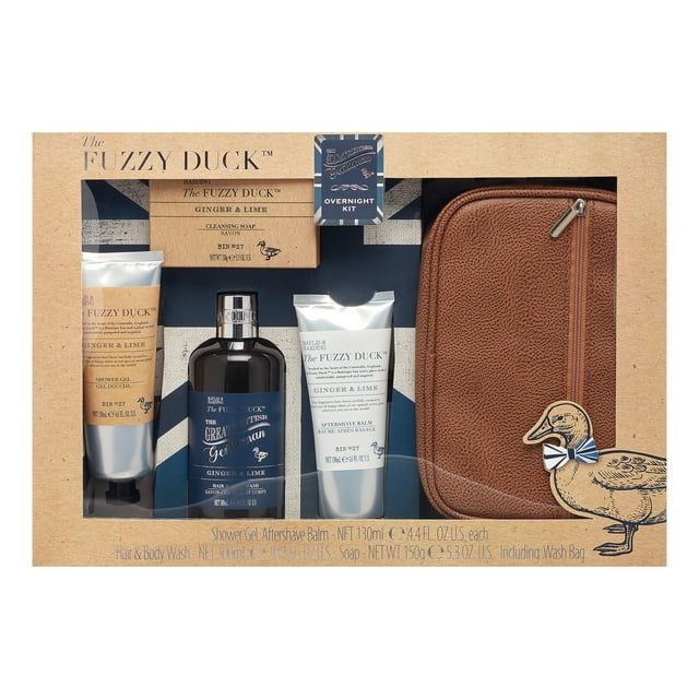 Baylis & Harding The Fuzzy Duck Ginger and Lime Collection Great British Gentlemen Overnight Kit Gift Set for Men