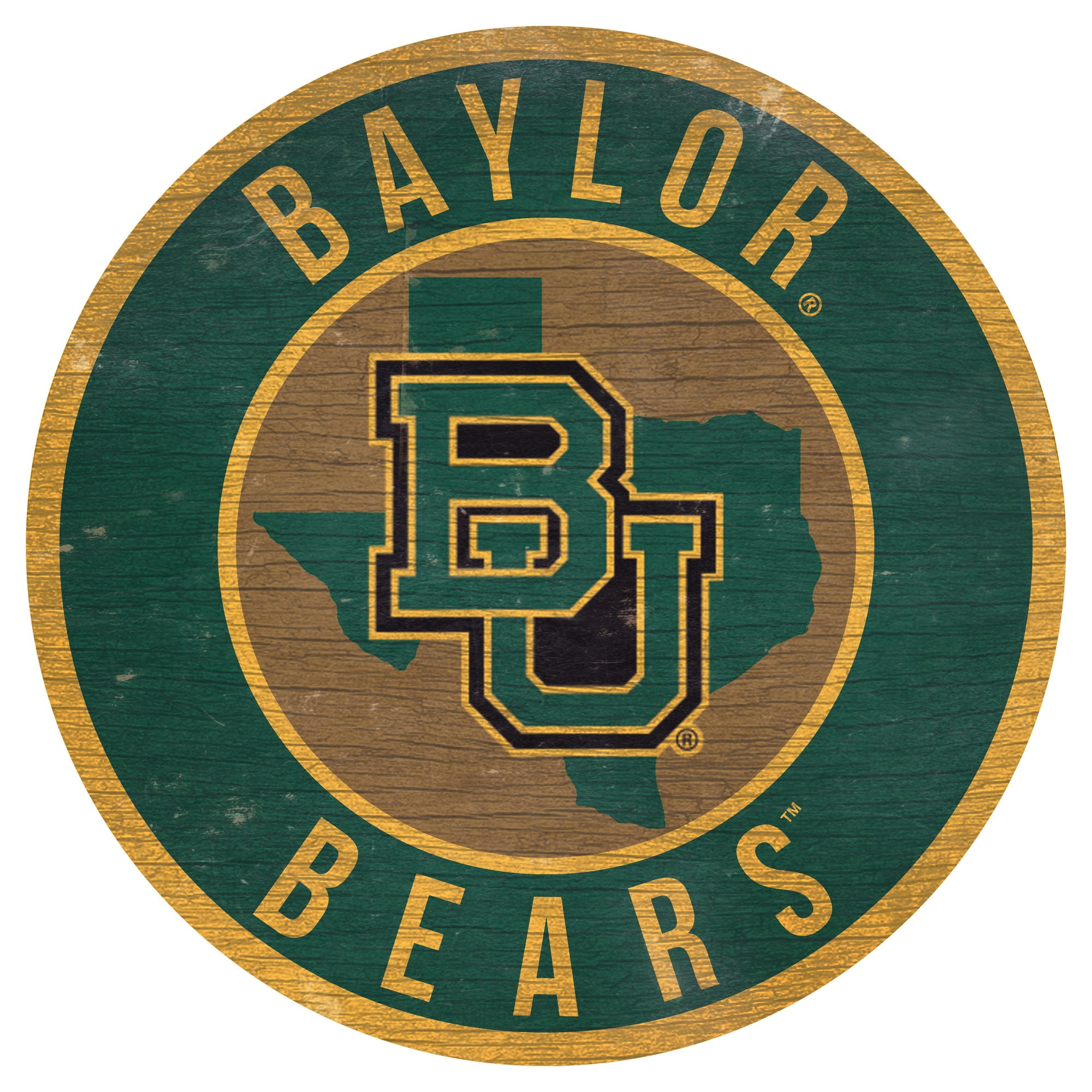 Baylor Bears 12'' x 12'' State Circle Sign - Walmart.com