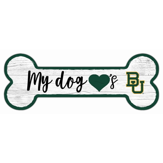 Baylor Bears 6" x 12" Team Dog Bone Sign