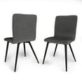thumbnail image 1 of Baylor Mid Century Modern Dining Chair (Set of 2) in Dark Gray Velvet Fabric, 1 of 5