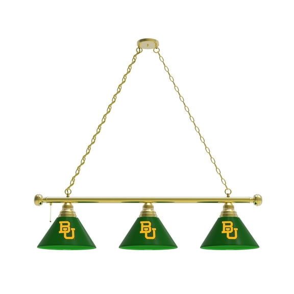 Baylor University 3 Shade Billiard Light with Brass Fixture
