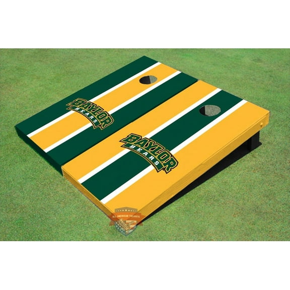 Baylor University Arch Alternating Long Stripe Cornhole Boards