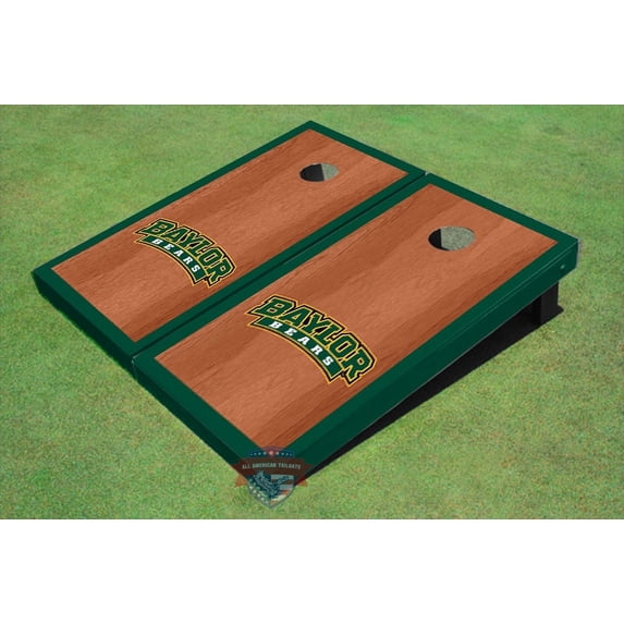 Baylor University Arch Hunter Green Rosewood Matching Borders Cornhole Boards