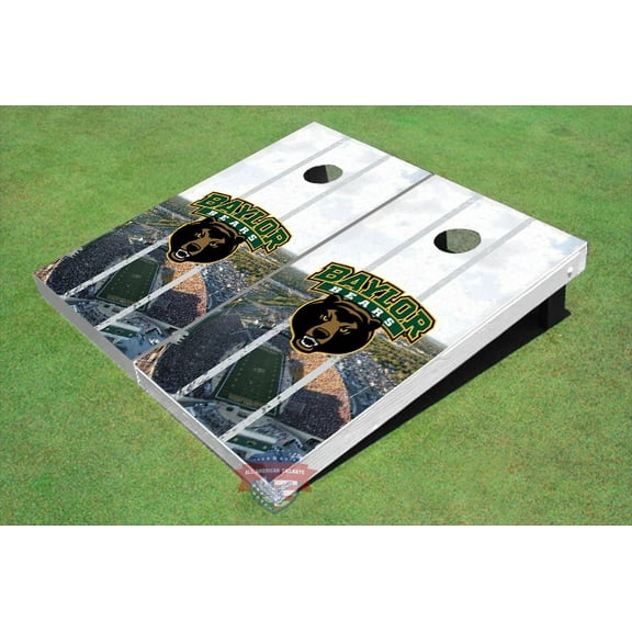 Baylor University Bear Head Stadium Long Strip Themed Cornhole Boards