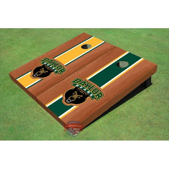 Baylor University Bear Rosewood Alternating Long Stripe Cornhole Boards