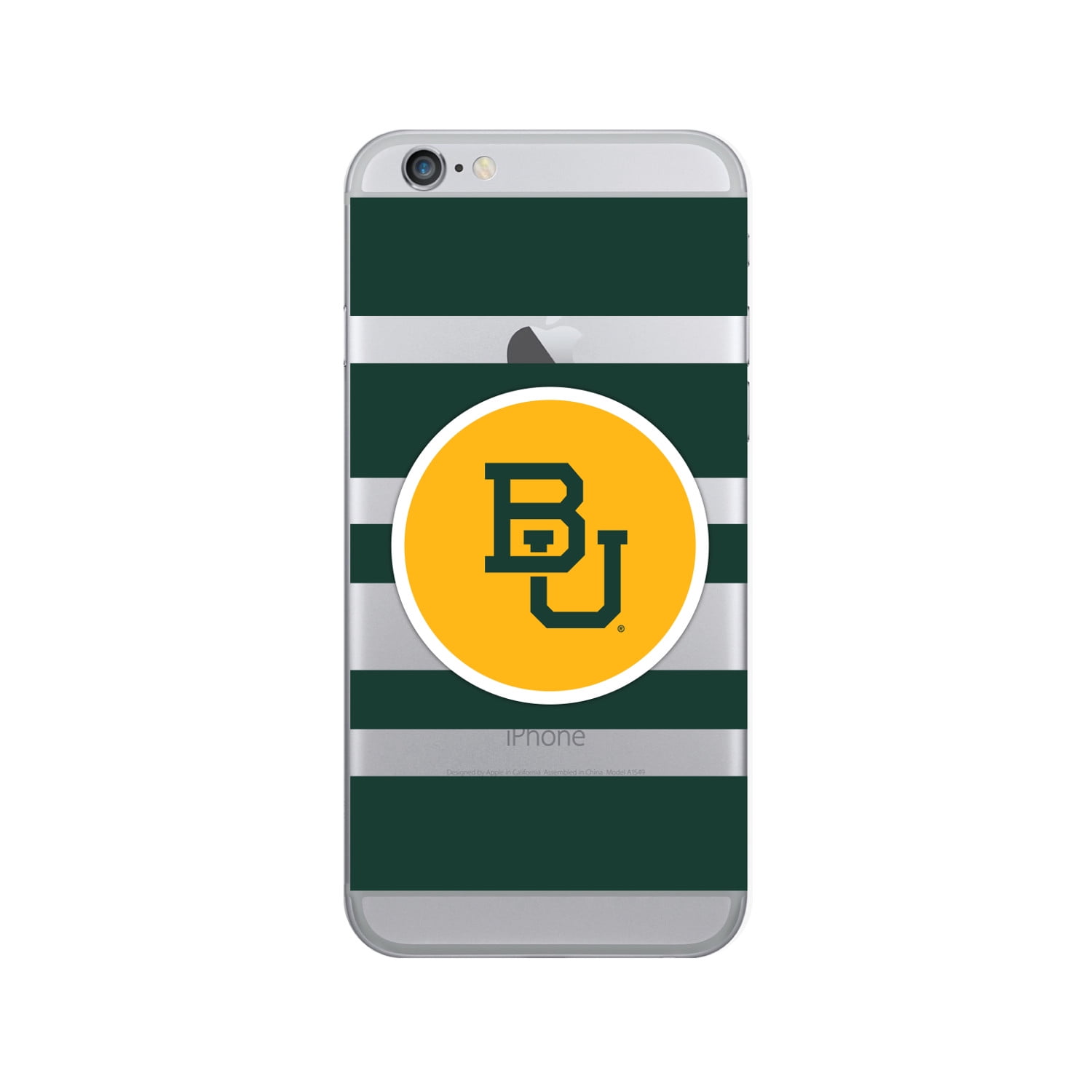 Baylor University Clear Phone Case, Stripes V1 - iPhone 6/6s/7/8 Plus